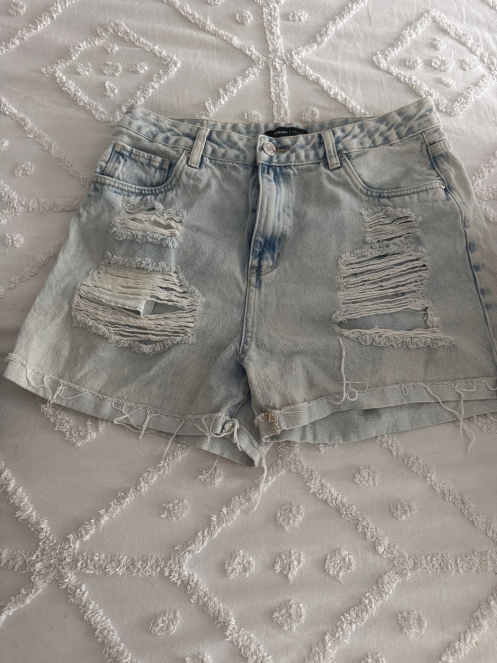 Bluenotes Light Blue Distressed Denim Shorts